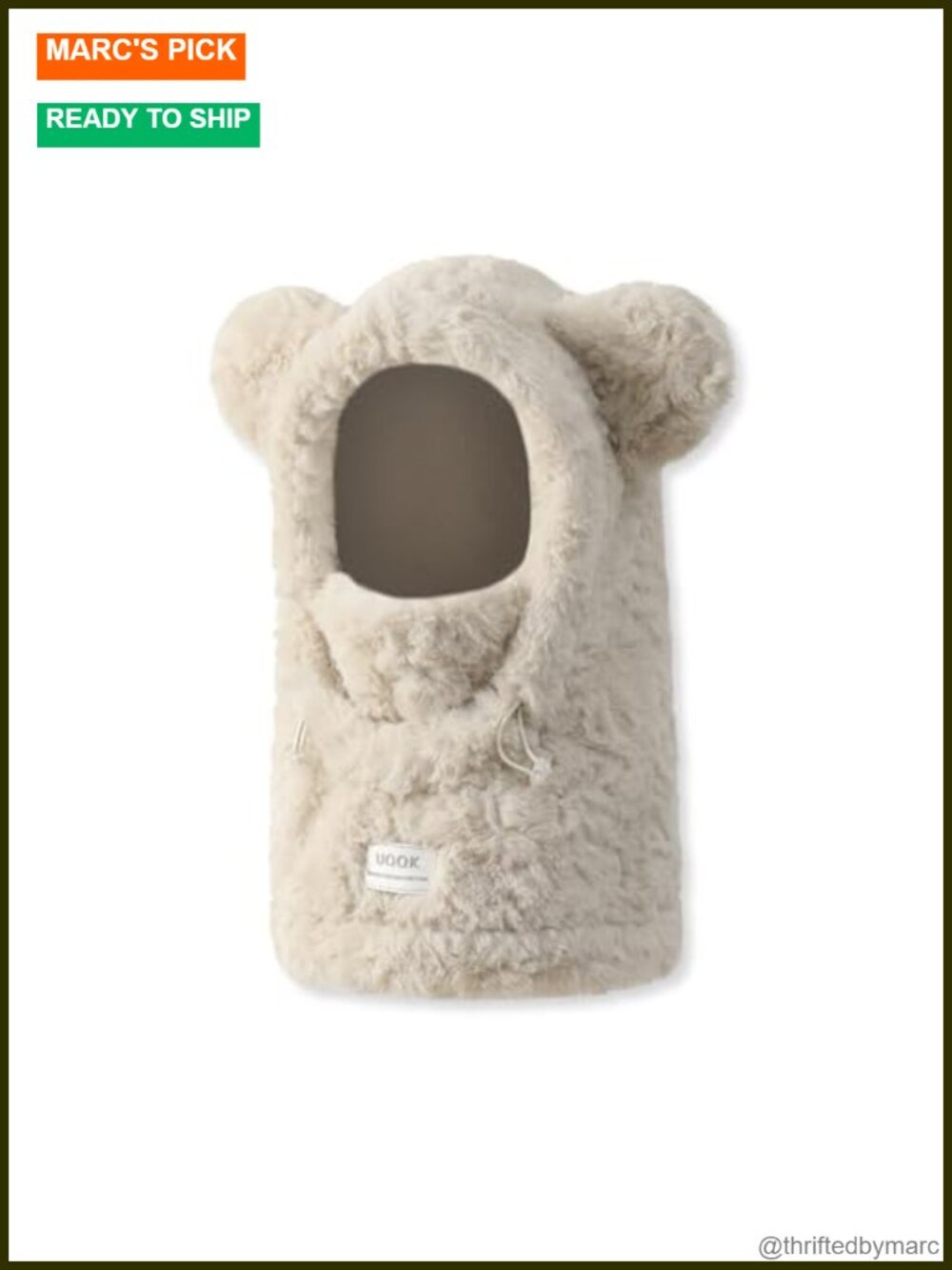 3 in 1 Hooded Scarf with Mittens Cat Bear Ears Polar Fleece Winter Set